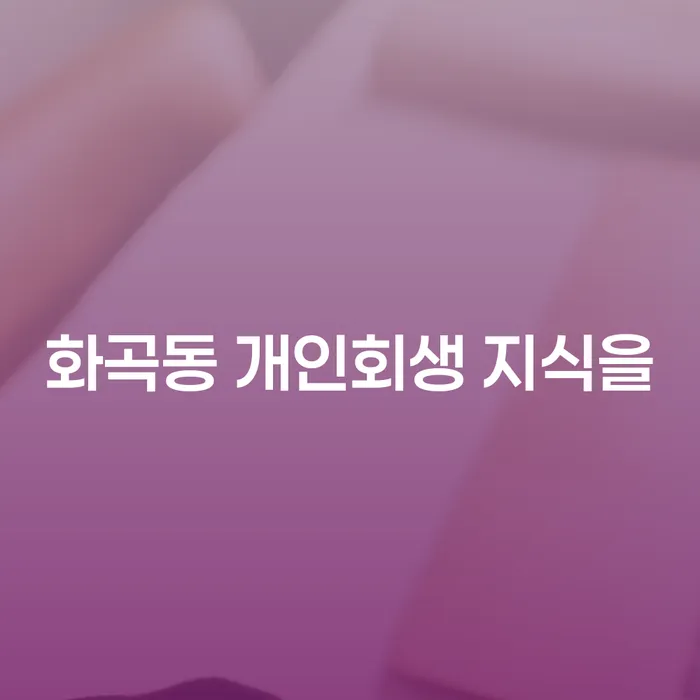 화곡동 개인회생 지식을