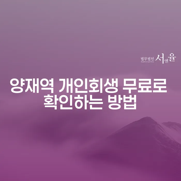 양재역 개인회생 무료로 확인하는 방법